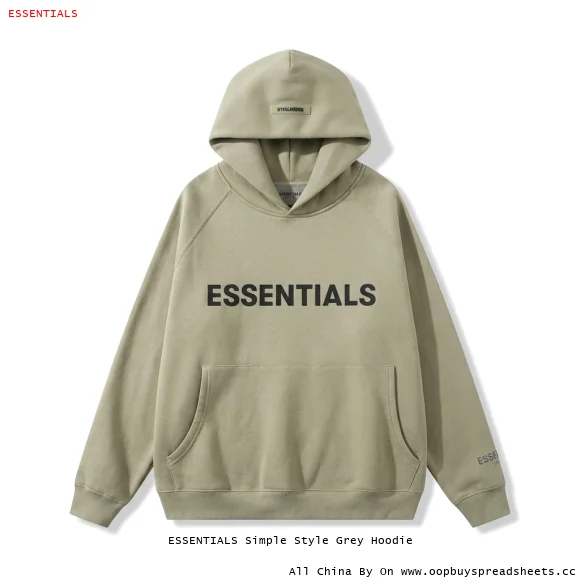 ESSENTIALS Simple Style Grey Hoodie