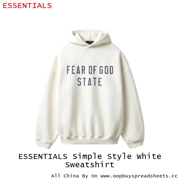 ESSENTIALS Simple Style White Sweatshirt