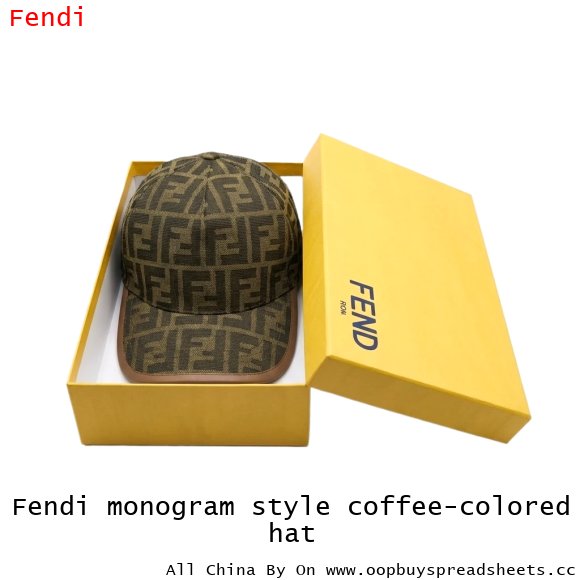 Fendi monogram style coffee-colored hat