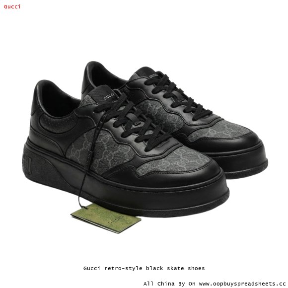 Gucci retro-style black skate shoes