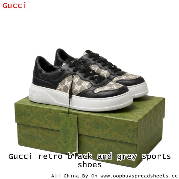 Gucci retro black and grey sports shoes
