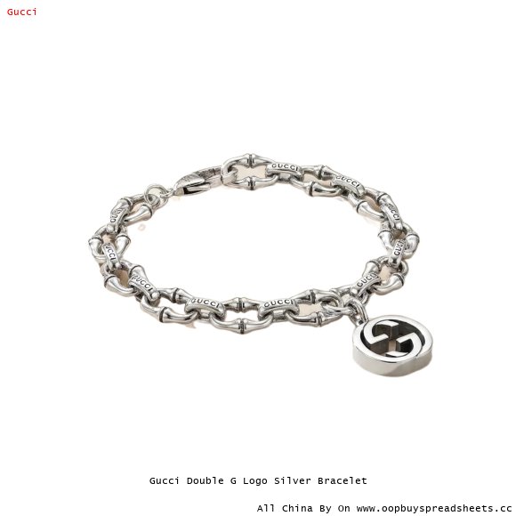 Gucci Double G Logo Silver Bracelet