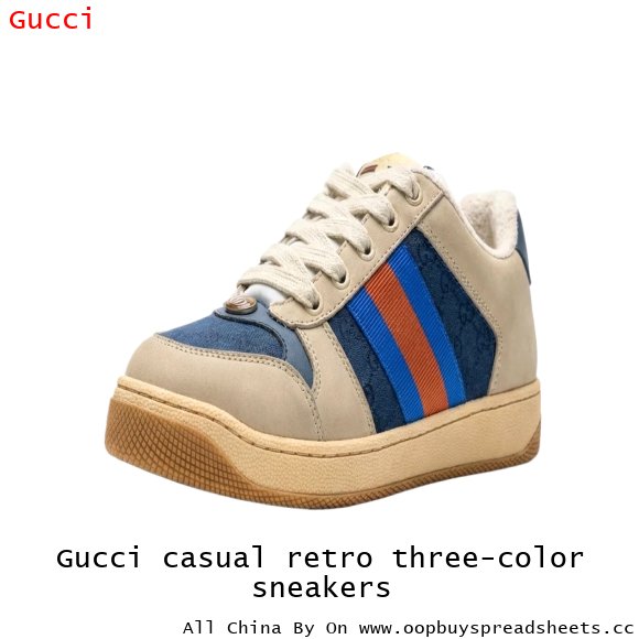 Gucci casual retro three-color sneakers