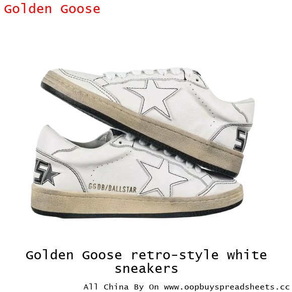Golden Goose retro-style white sneakers