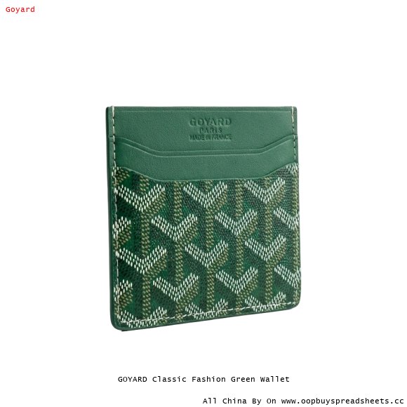 GOYARD Classic Fashion Green Wallet