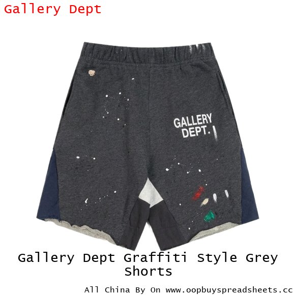 Gallery Dept Graffiti Style Grey Shorts