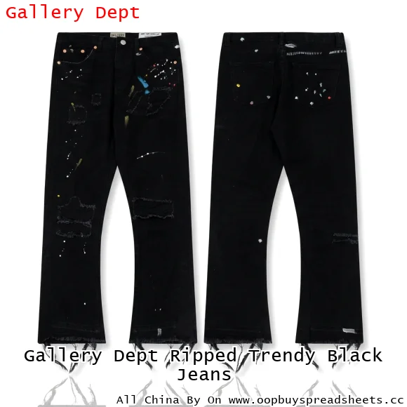 Gallery Dept Ripped Trendy Black Jeans