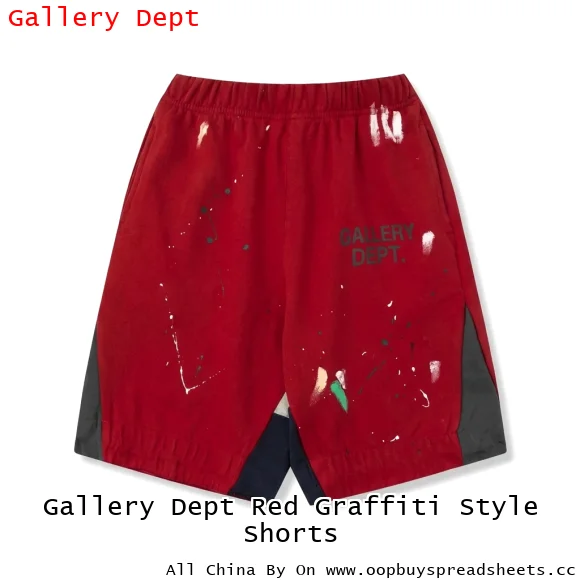 Gallery Dept Red Graffiti Style Shorts