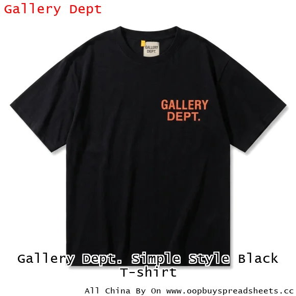 Gallery Dept. Simple Style Black T-shirt