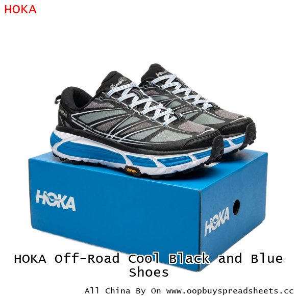 HOKA Off-Road Cool Black and Blue Shoes