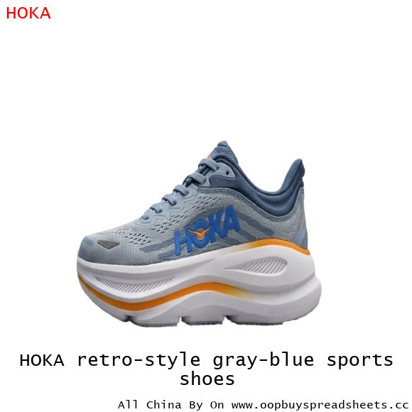 HOKA retro-style gray-blue sports shoes