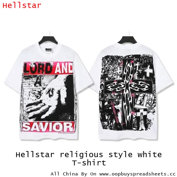 Hellstar religious style white T-shirt