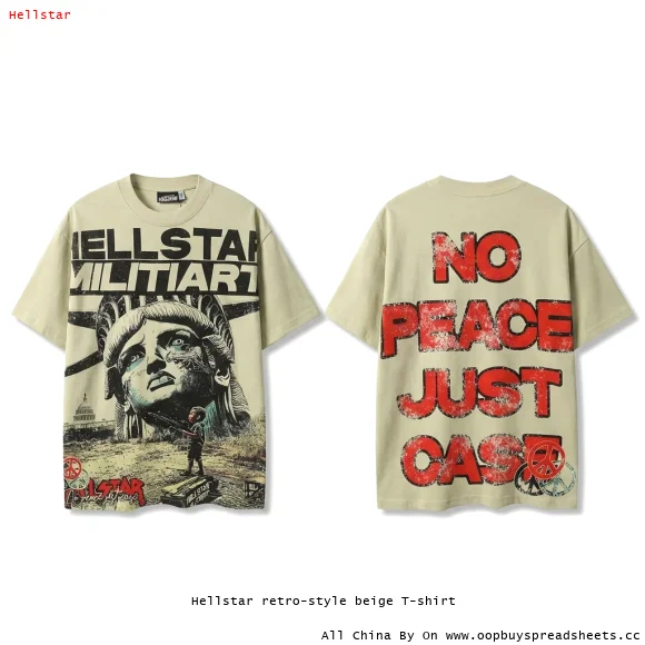 Hellstar retro-style beige T-shirt