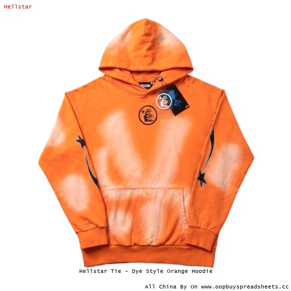 Hellstar Tie - Dye Style Orange Hoodie
