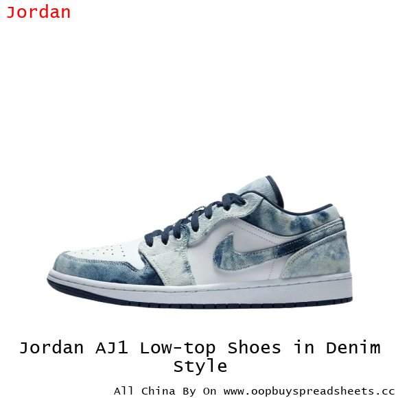 Jordan AJ1 Low-top Shoes in Denim Style