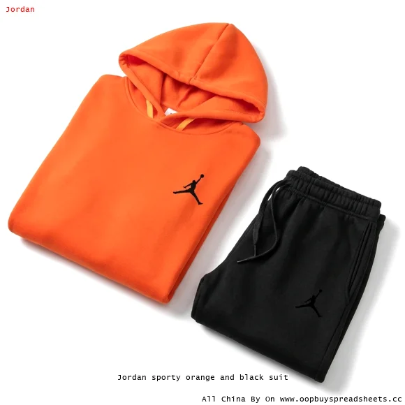Jordan sporty orange and black suit