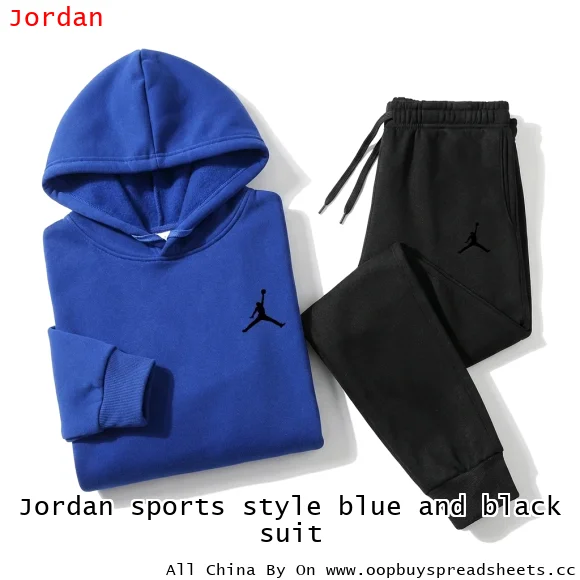 Jordan sports style blue and black suit