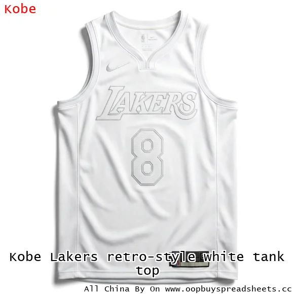 Kobe Lakers retro-style white tank top