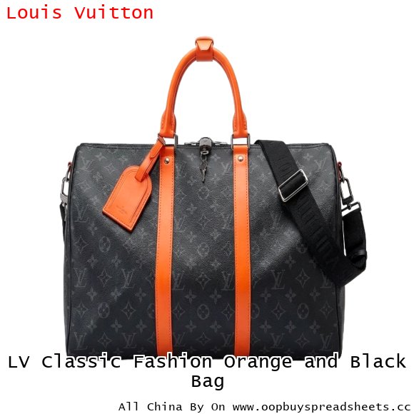 LV Classic Fashion Orange and Black Bag