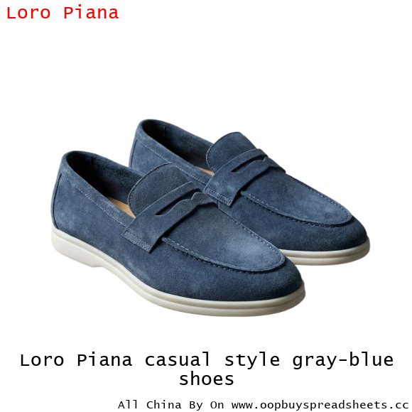 Loro Piana casual style gray-blue shoes