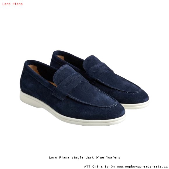 Loro Piana simple dark blue loafers
