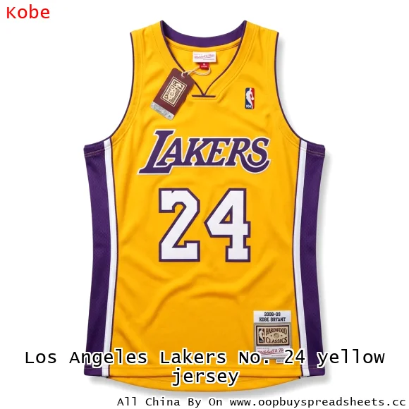 Los Angeles Lakers No. 24 yellow jersey