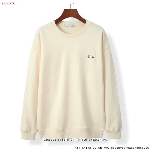 Lacoste simple off-white sweatshirt