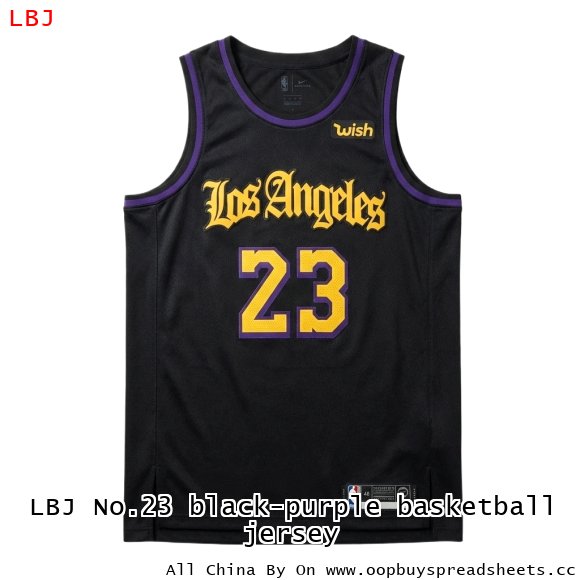 LBJ No.23 black-purple basketball jersey