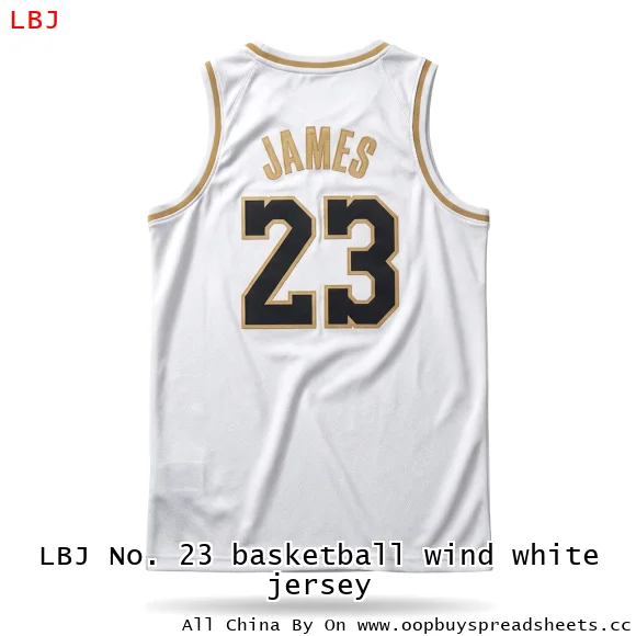 LBJ No. 23 basketball wind white jersey