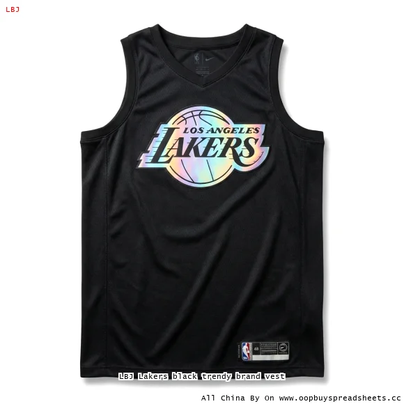 LBJ Lakers black trendy brand vest