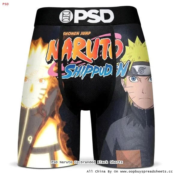 PSD Naruto Co-branded Black Shorts