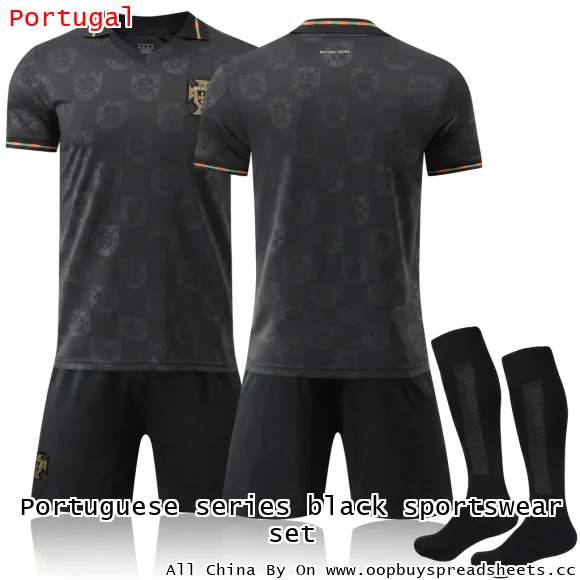 Portuguese series black sportswear set