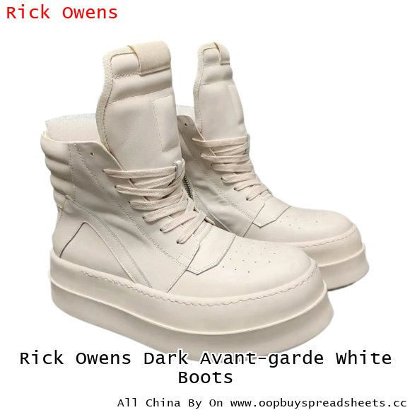 Rick Owens Dark Avant-garde White Boots