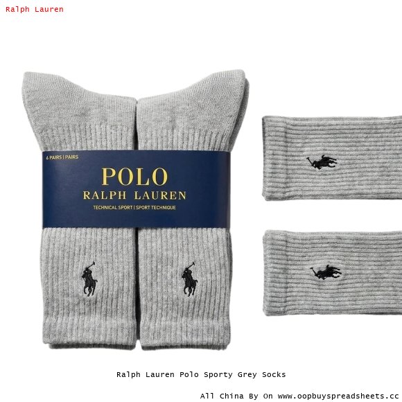 Ralph Lauren Polo Sporty Grey Socks