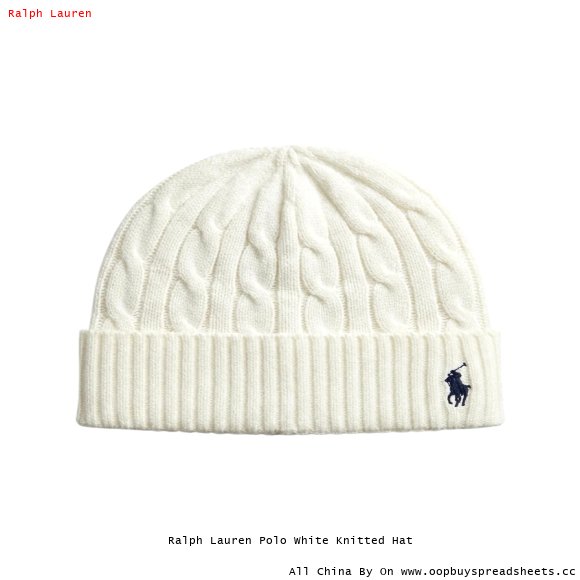 Ralph Lauren Polo White Knitted Hat