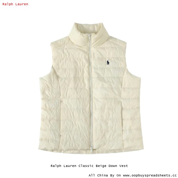Ralph Lauren Classic Beige Down Vest
