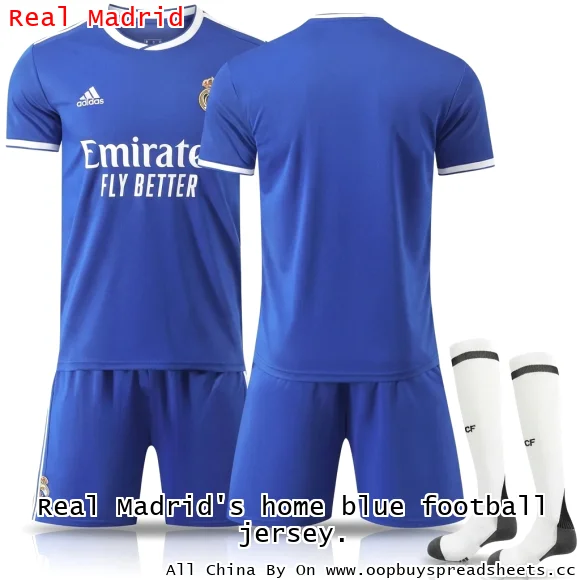 Real Madrid's home blue football jersey.