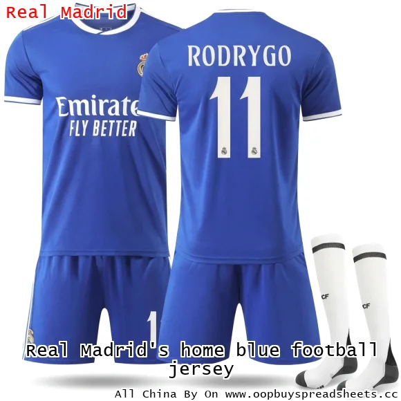 Real Madrid's home blue football jersey