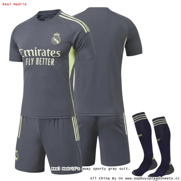 Real Madrid's away sporty gray suit.