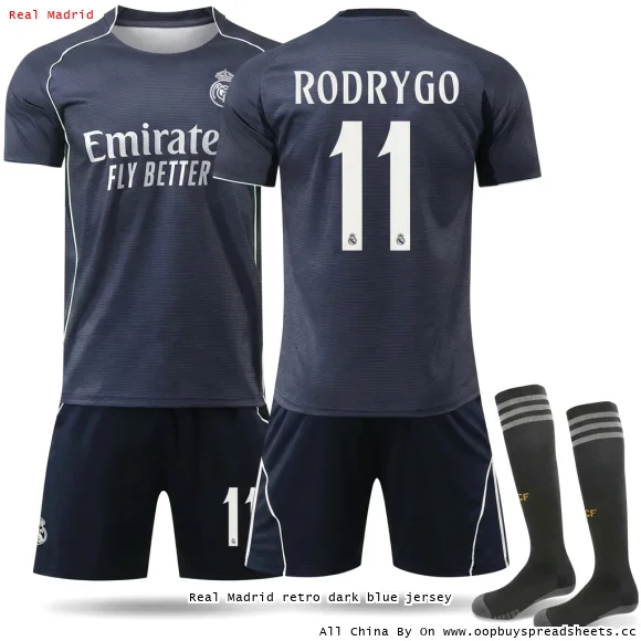 Real Madrid retro dark blue jersey