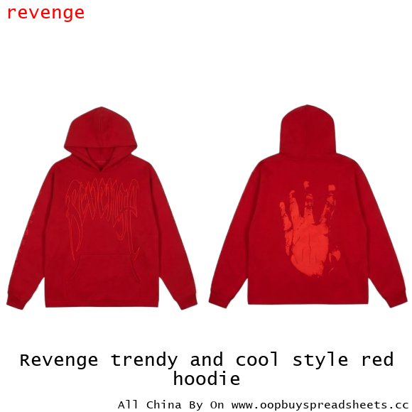 Revenge trendy and cool style red hoodie
