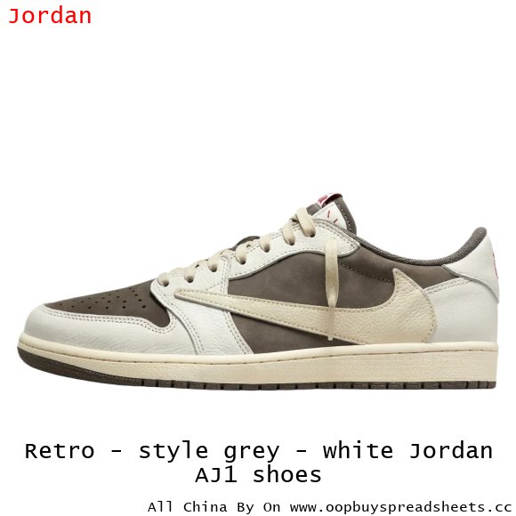 Retro - style grey - white Jordan AJ1 shoes