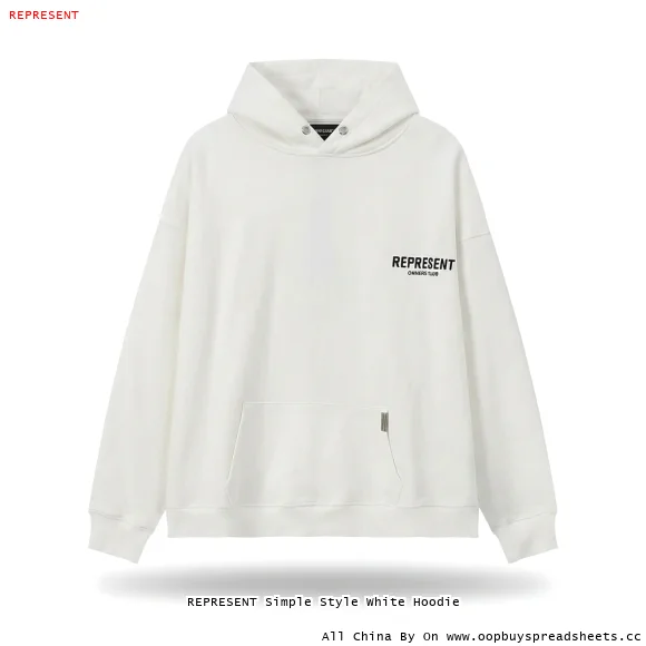 REPRESENT Simple Style White Hoodie