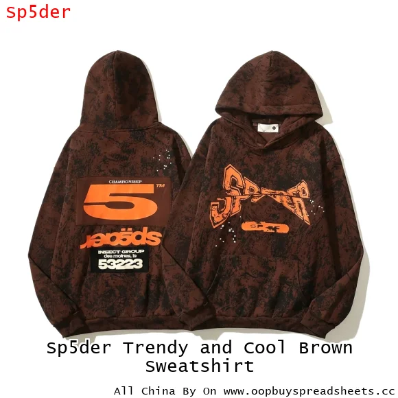Sp5der Trendy and Cool Brown Sweatshirt