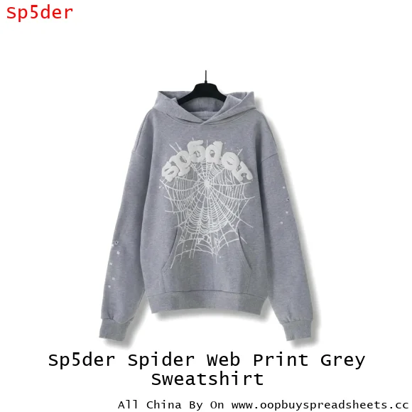 Sp5der Spider Web Print Grey Sweatshirt
