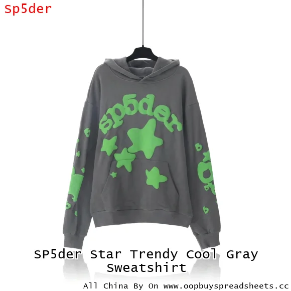 SP5der Star Trendy Cool Gray Sweatshirt