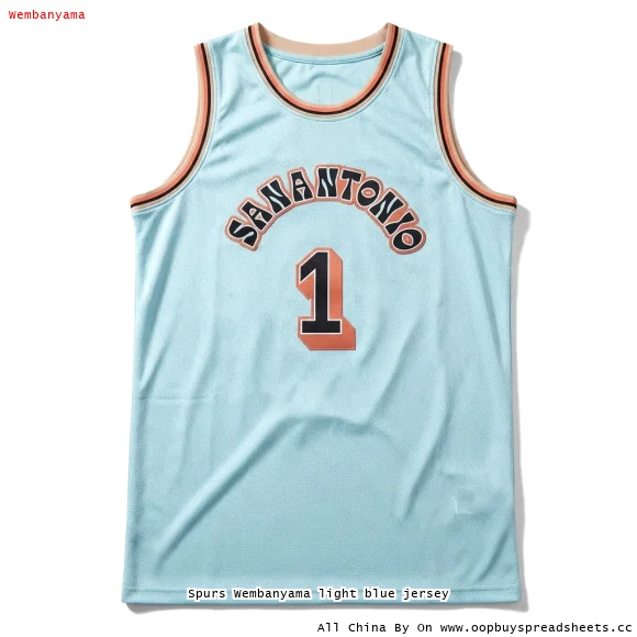 Spurs Wembanyama light blue jersey