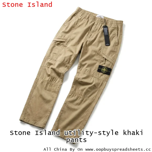 Stone Island utility-style khaki pants