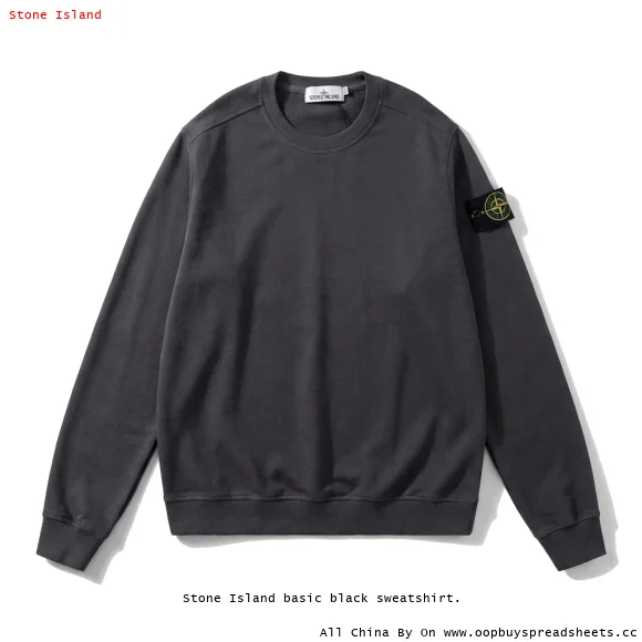 Stone Island basic black sweatshirt.