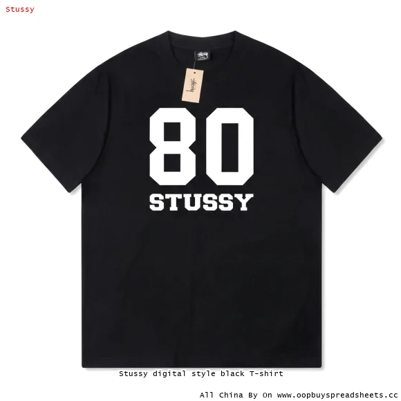 Stussy digital style black T-shirt
